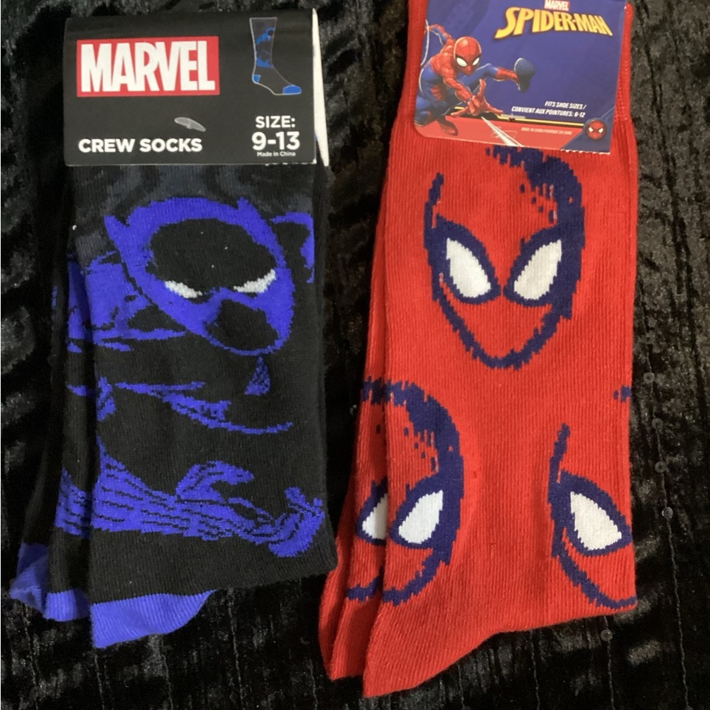 Marvel Spider-Man & Batman Crew Socks Set Of Two 9-13